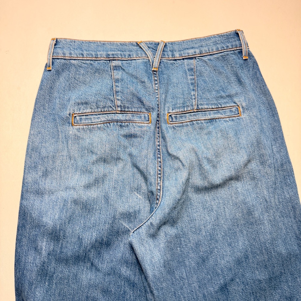 Veronica Beard Mia Wide Leg Trouser Jeans 28 High Rise Blue Pleated Capsule - Picture 5 of 13